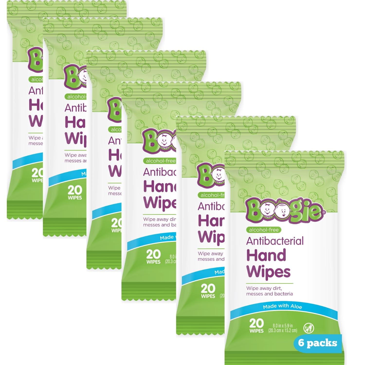 Boogie Antibacterial Hand Wipes, Alcohol Free, Hypoallergenic and ...