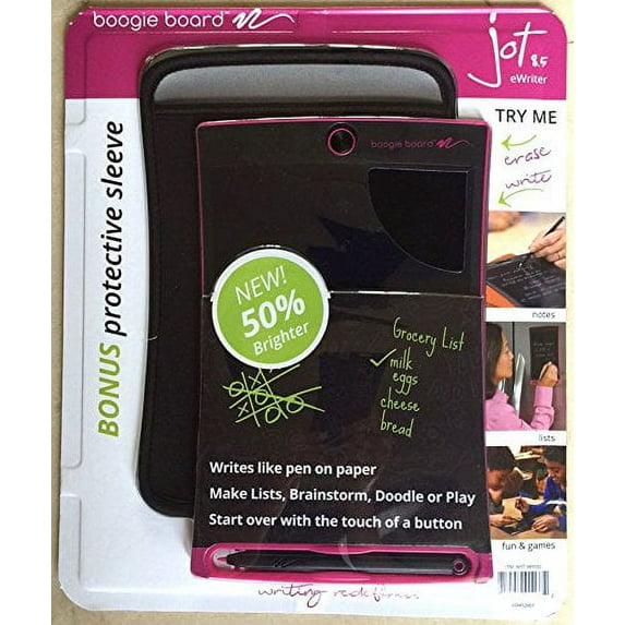 Boogie Board Jot 8.5 LCD eWriter Pink Writing Tablet + Neoprene Sleeve + Stylus