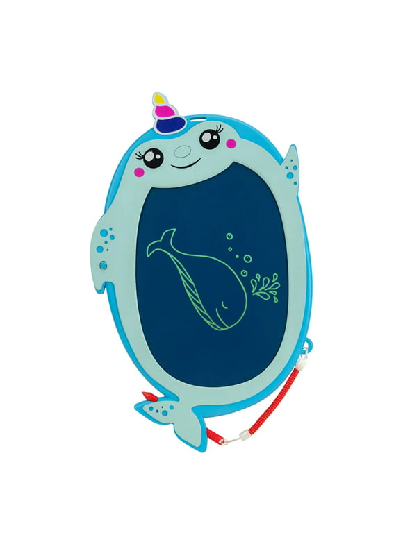 Boogie Board Kids Sketch Pals Portable Doodle Board with 9x6-inch Writing Surface, Erase-Lock and Attached Stylus, Ages 4+, Norah the Narwhal