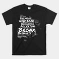 Boogie Down Bronx Neighborhoods Word Cloud Bronx New York Shirt