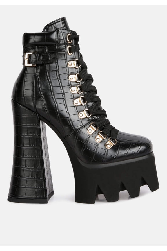 Boogie High Platform Lace Up Boots