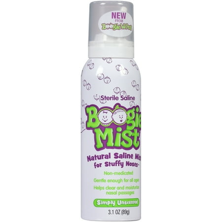 Boogie Mist, Simply Unscented Saline Mist, 3.1 oz.