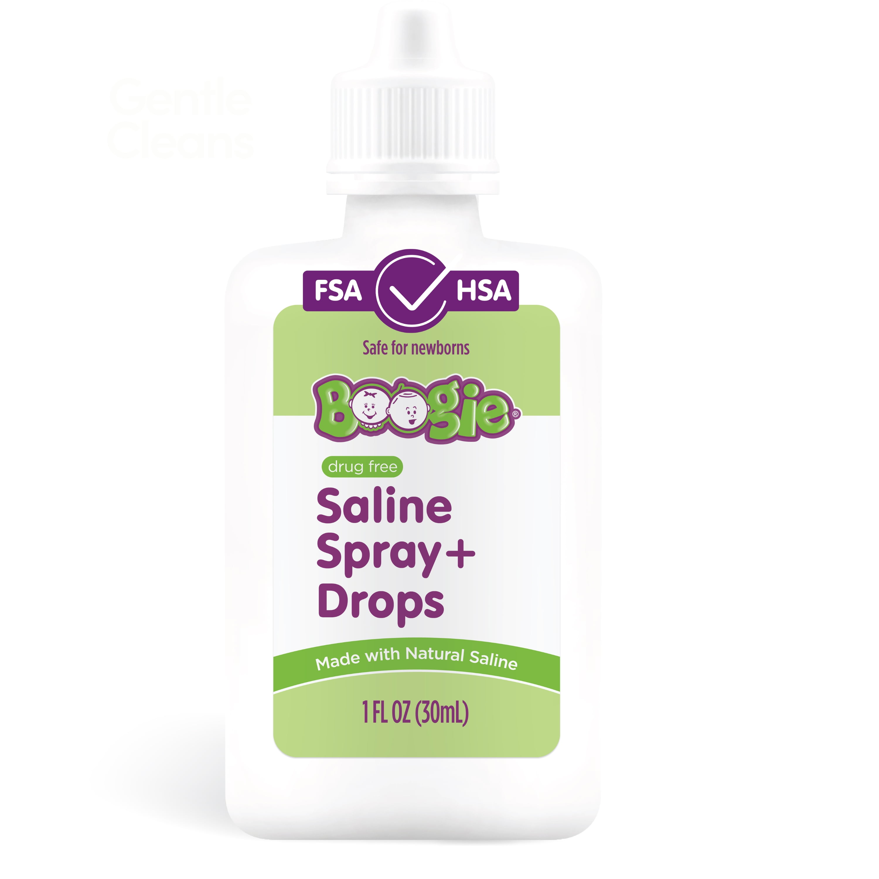 Boogie Natural Saline Nasal Spray and Nose Drops for Babies and Kids, Unscented, 1 fl oz