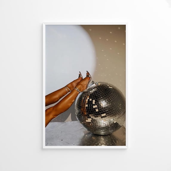Boogie Nights Disco Wall Art Print, Retro Black And White Dance Party ...