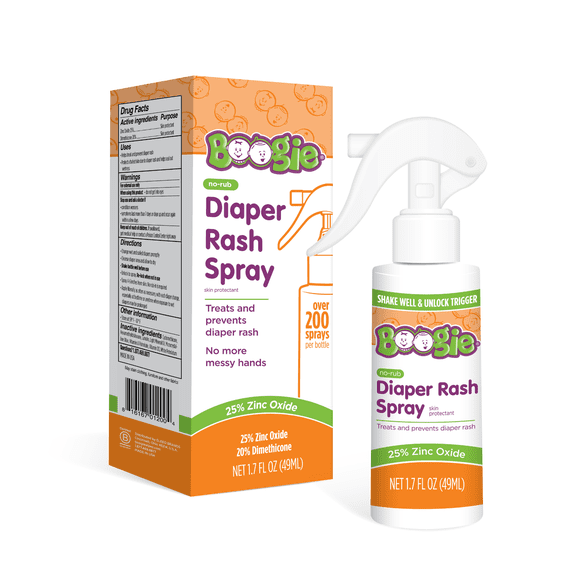 Boogie No-Rub Liquid Diaper Rash Spray with Zinc Oxide, 1.7 fl oz