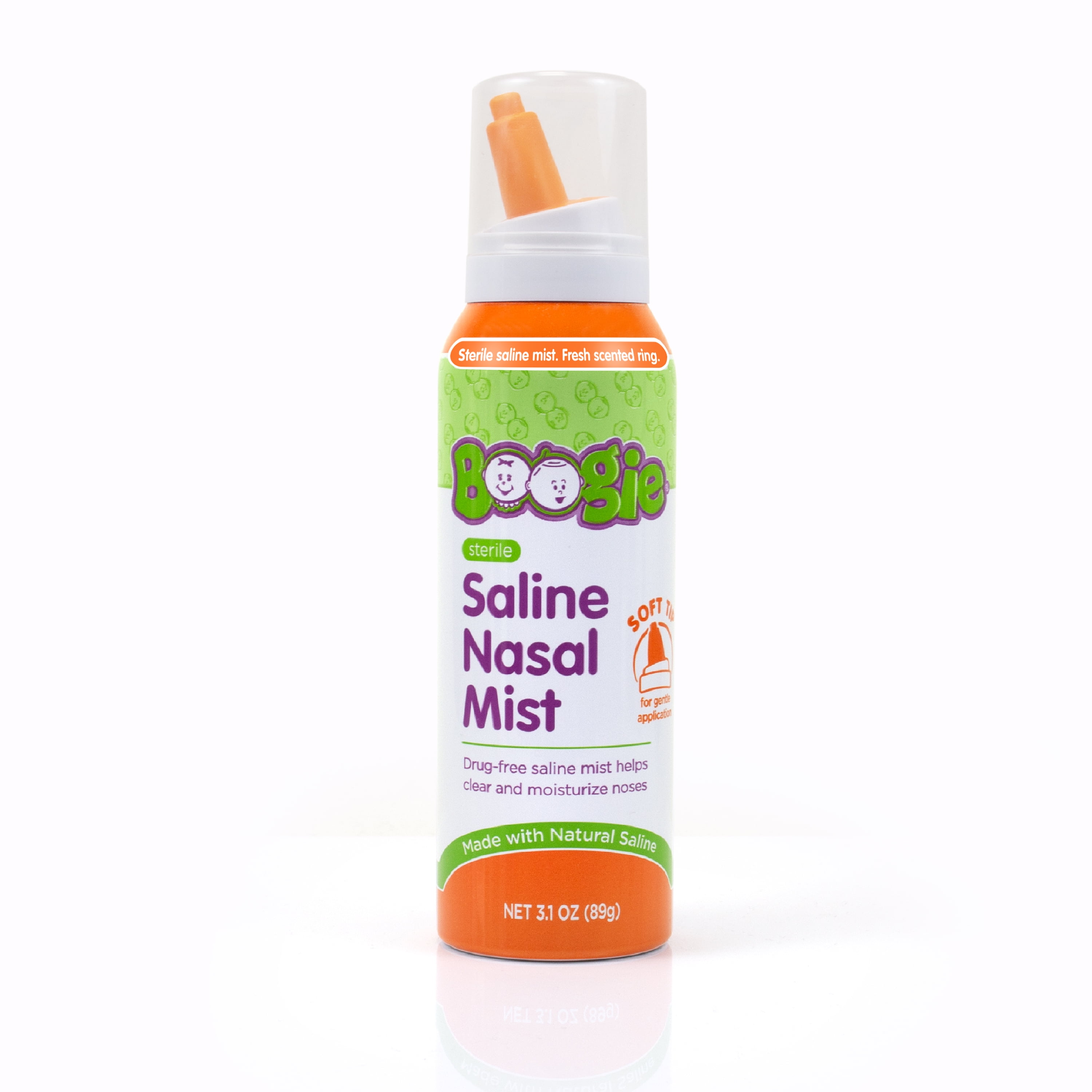 Boogie Sterile and Non-Medicated Saline Nasal Mist Spray for Kids, 3.1 oz