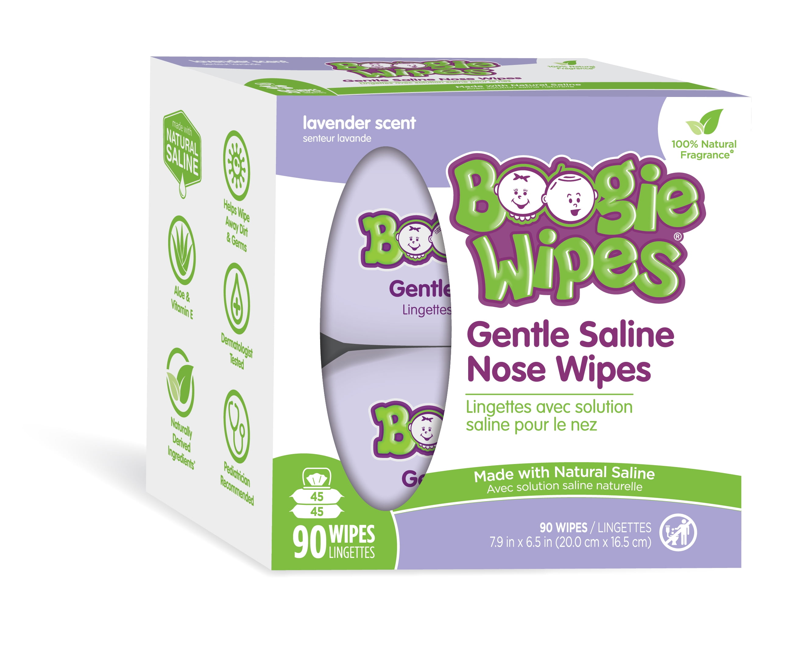 Boogie Wipes Lavender 90 Ct