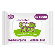 Boogie Wipes Saline Nose Wipes, Hypoallergenic & Alcohol-Free, Unscented, 30 Count