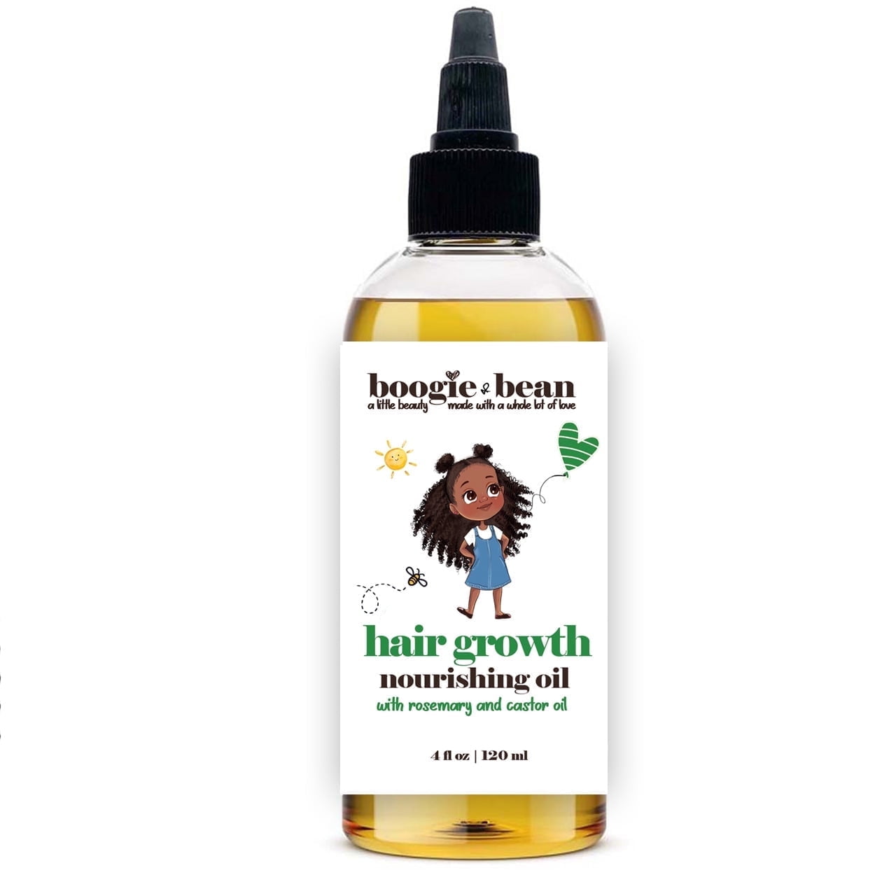 Boogie and Bean Kids Hair Growth Oil, Natural Rosemary Hair Growth for Kids and Infants, 4 fl oz