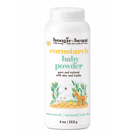 Boogie and Bean Cornstarch Baby Powder, Natural Unscented No Talc No GMO 4 oz