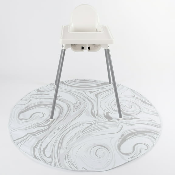 BooginHead 52" Waterproof Indoor Floor Mat for High Chairs, Infant Toddler Boys and Girls, Marble