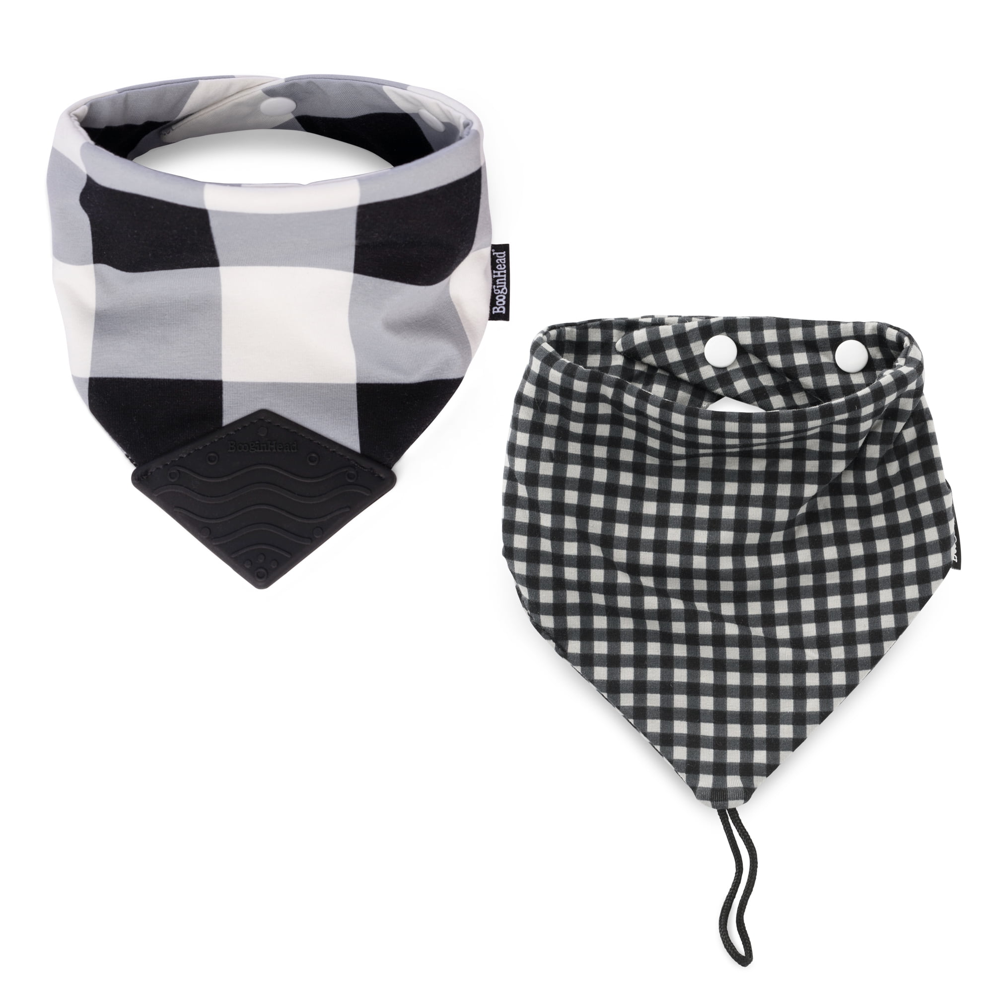 BooginHead Bandana Teether, Pacifier Holder Bibs for Infant Boys and Girls, 2Pack Check