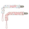 thumbnail image 1 of BooginHead PaciGrip by Infantino, Universal Pacifier Clips, Infant & Toddler Girls, Pink Daises, 2-Pack, 1 of 10