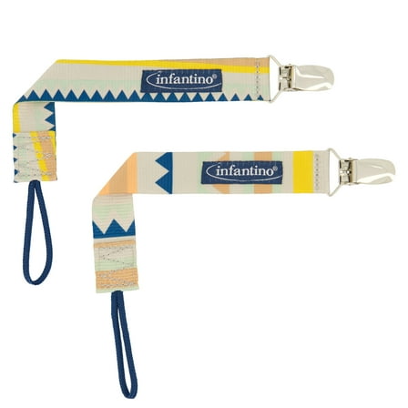 BooginHead PaciGrip by Infantino, Universal Pacifier Clips, Infant & Toddler, Unisex, Multicolor, 2-Pack