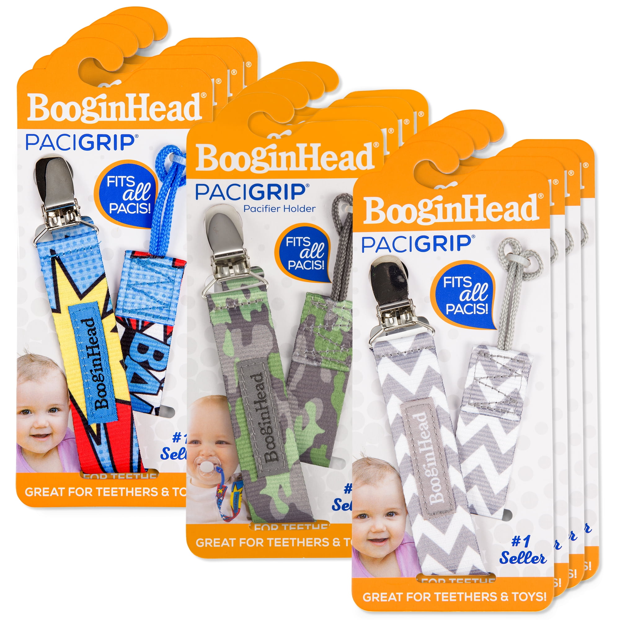 BooginHead Universal Pacifier Clip, Infant Toddler Boys and Girls, BAM