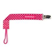 BooginHead Universal Pacifier Clip, Infant Toddler Boys and Girls, Pink Polka Dots