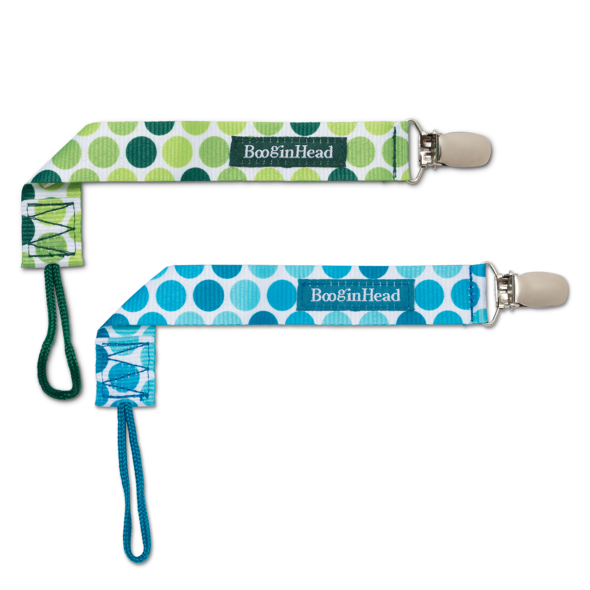 BooginHead Universal Pacifier Clips, Infant Toddler Boys and Girls, Bright Dots