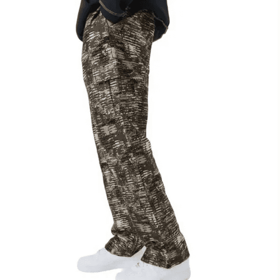 Boohoo Man Tall Textured Camo Relaxed Cargo Trouser in Brown, Size S Tall