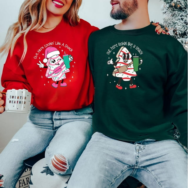 Boojee Out Here Lookin Like A Snack Couple Sweatshirt,Christmas Tree