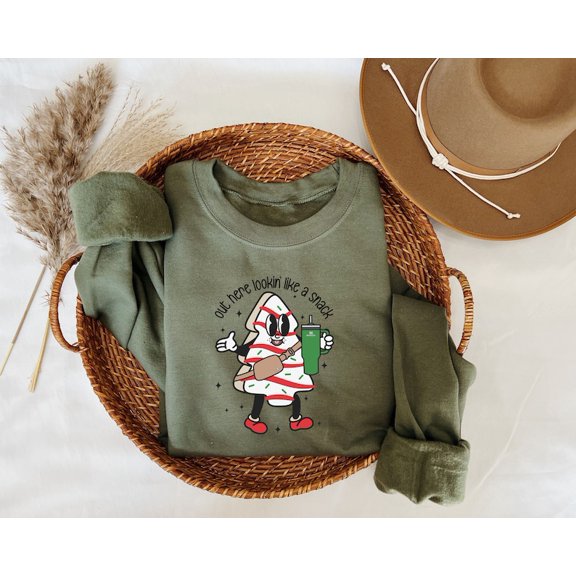 Boojee Out Here Lookin Like A Snack Shirt, Christmas Tree Cake Shirt, Christmas Crewneck, Holiday Sweater, Funny Christmas Shirt, Xmas Tee
