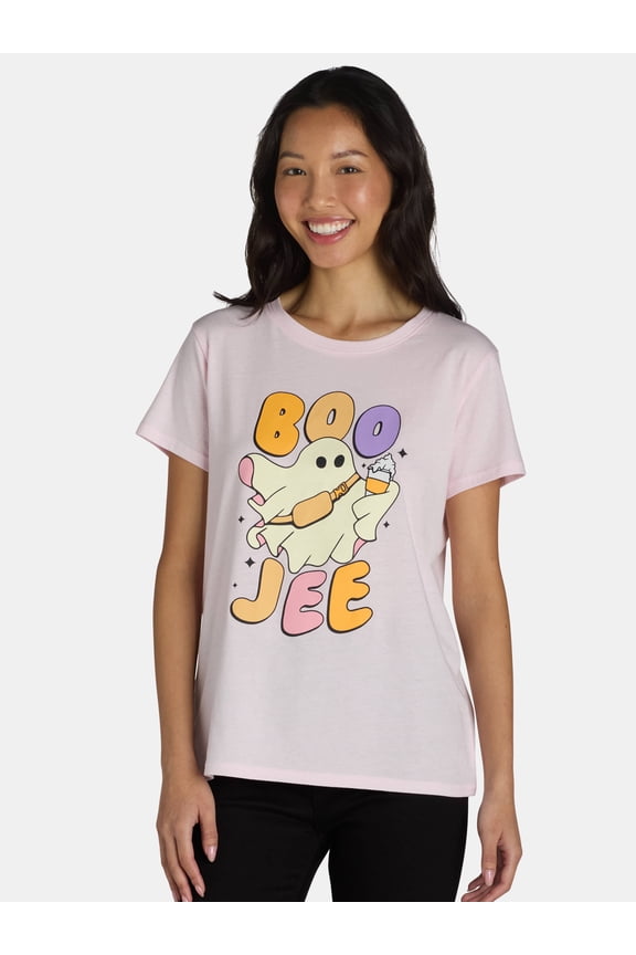 Boojee Women's Graphic Tee with Short Sleeves, Sizes XXS-XXL