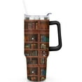thumbnail image 1 of Book 40oz Vacuum Insulated Tumbler Stainless Steel Travel Mug with Handle Flip Straw Lid Leak Proof Cup Gift Book lover for Men Women, 1 of 5