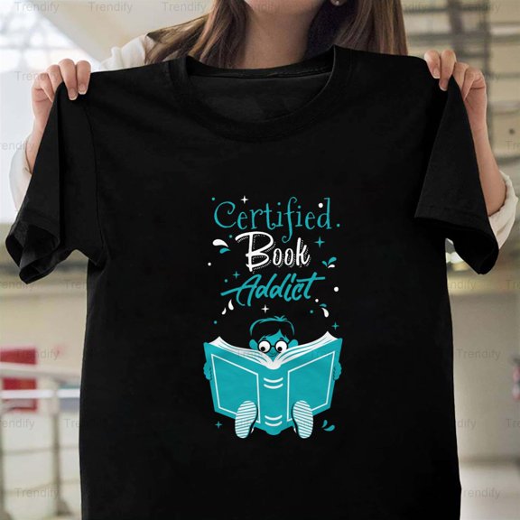 Book Addict Boy Funny Reading Bookworm Quote Graphic Unisex T-Shirt, up to size 5XL