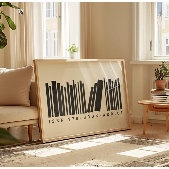 Book Barcode Book Nooks Apartments Book Minimalist Wall Decor Unframed Paper Print