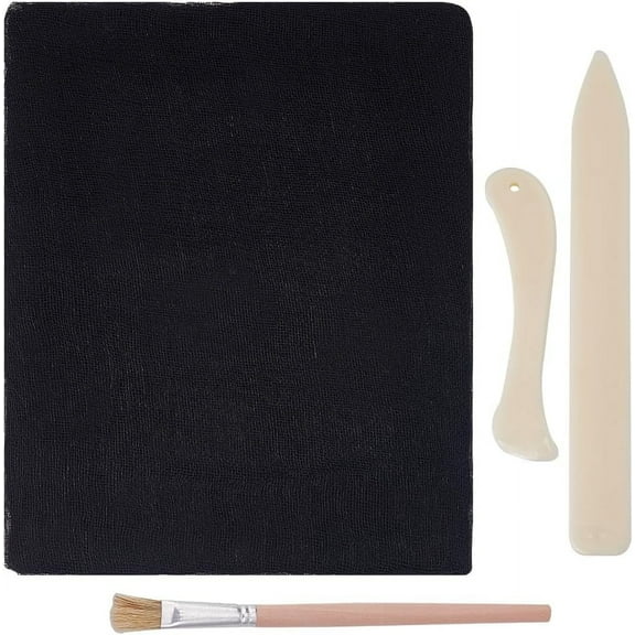 Book Binding Cloth Kits Binding Tools Set with 2Sheets Black Cotton Cloth Fabric Book Cloth 2pcs Bone Folder Paper Creaser 1 Brush for DIY Bookbinding Crafts Sewing 12615.8 inch DIY