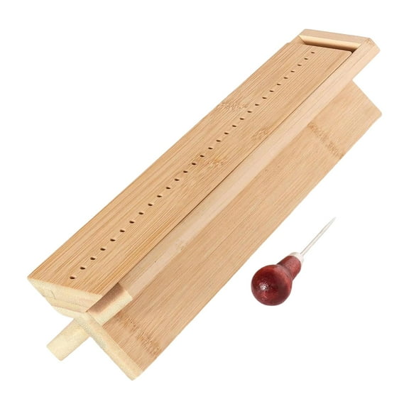 Book Binding Cradle Signature Punching Tool Awl 1 Cm Hole Spacing Bamboo for Handmade Journals and Planners