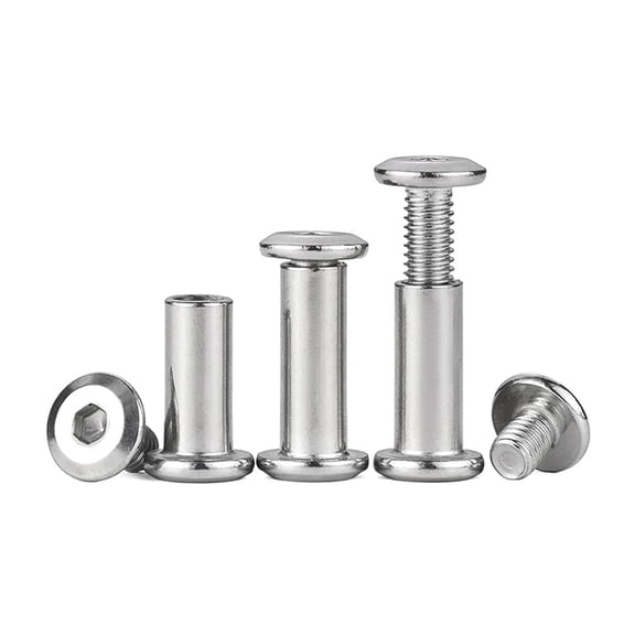Book Binding Kits,M3~M10 Stainless Steel Hexagon Socket Screw Locking Splint Screw Nut Combination Album Butt Account Book Nail Edge Chamfer(M4x40x5 (4Set))