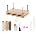 thumbnail image 1 of Book Binding Supplies for Beginner Professional Use, Wood Book Press with Waxed Thread, Sewing Needle, Folder Creaser, 1 of 6