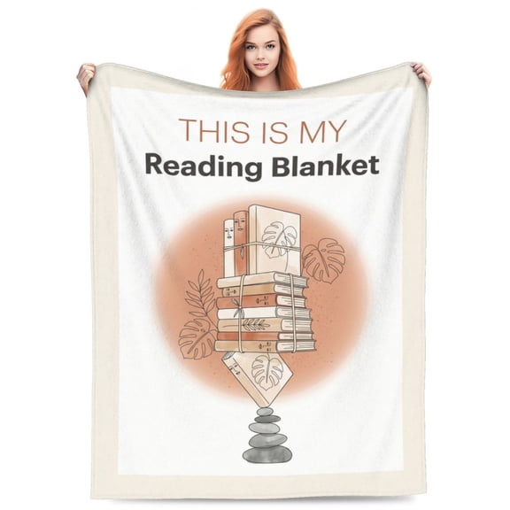 Book Blanket, Pastel Blossom Bookstack Art, Perfect Back to Gift for Teachers and Reading Lovers 50x40