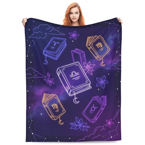 Book Blanket, Vibrant Sunflower Novel Art Layout, High-Utility Flower Floral Blanket Gifts for Woman 50x40