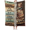 thumbnail image 1 of Book Blanket Vintage Book Lovers Throw Blanket - Gifts for Women-Super Soft Flannel Blanket for Sofa Couch Bed Camping Travel - Plush Warm Cozy Home Decor for All Seasons,50"x60"for Throw/Travel, 1 of 6