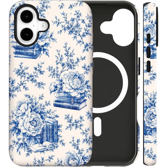 Book Blossoms Phone Case Compatible with iPhone 16 Plus, Decorative ...