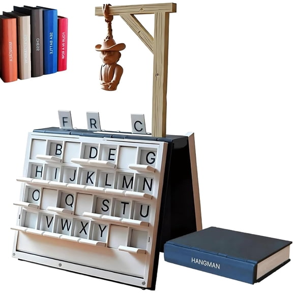 Book Board Games,Portable Books Design Board Game for Adults, 3D Printed Chess Book, Magnetic Chess Set, Four in a Row, Sea Battle, Backgammon, Mancala, Hangman (Style D)