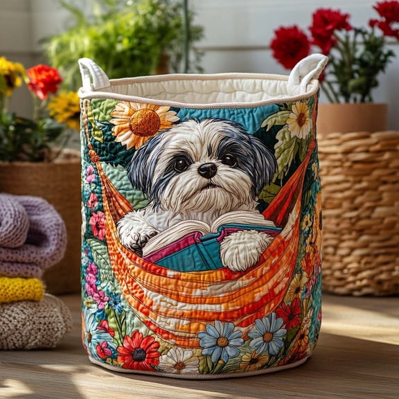 Book Buddy Quilted Laundry Basket, Clothes Hamper Storage Bag, Housewarming Gift Ideas, Gift For Mom