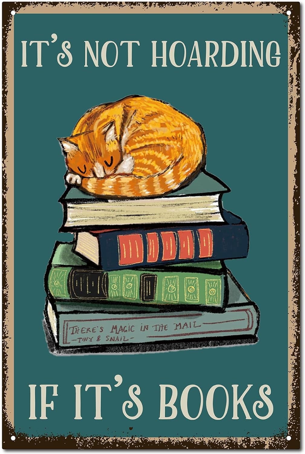Plaque En Métal émaillé 'Beware Of The Cat' - 15x20 Cm - Style Rétro - Neuf Nostalgic-Art