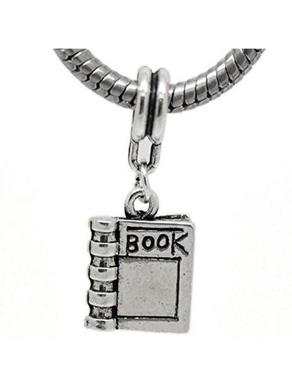 Book Charm Bead Dangle for Snake Chain Charm Bracelet