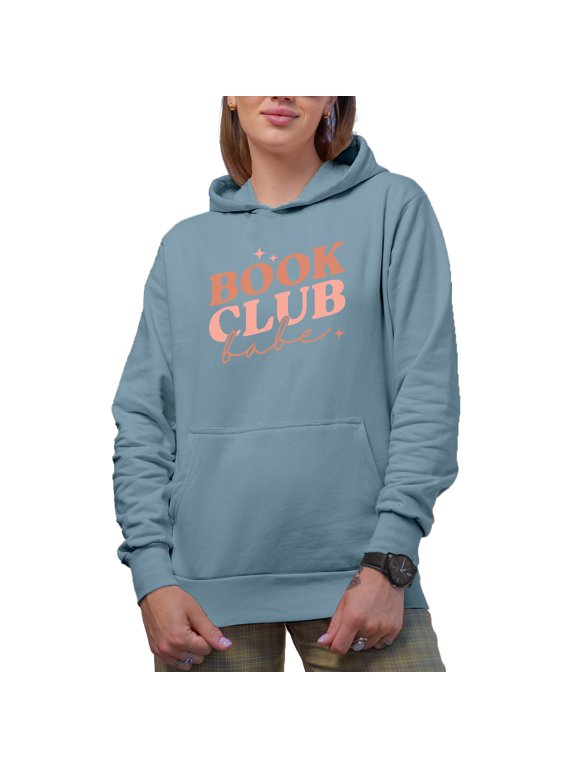 Book Club Babe, Reading Enthusiast Merch Gift, Light Blue Hooded Sweatshirt or Hoodie, 3XL