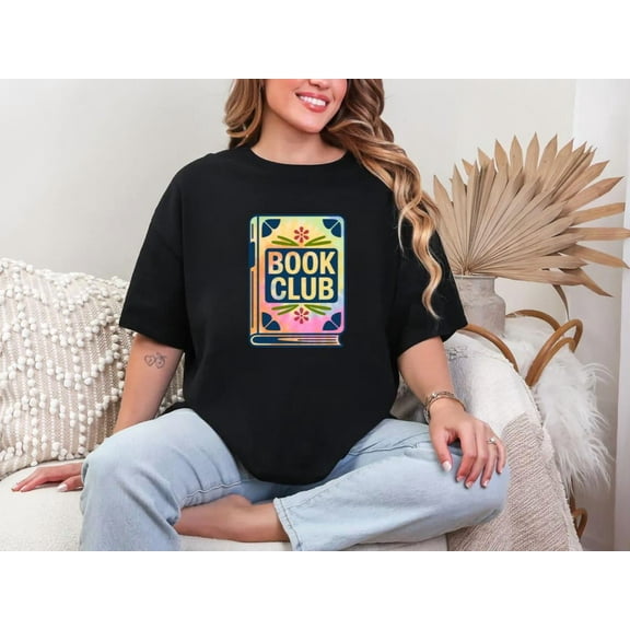 Book Club Floral Cover Design For Bookworm Reader Librarian Gift Unisex T-Shirt, for men & women, up to size 5XL.