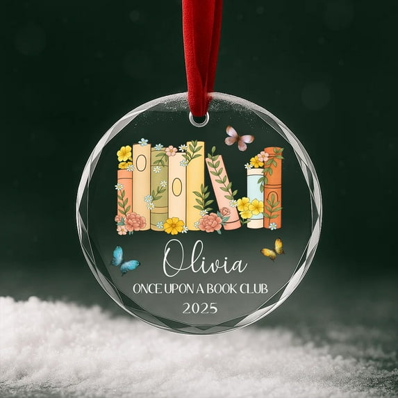 Book Club Glass Ornament – Personalized Readers’ Gift, Book Lover Keepsake