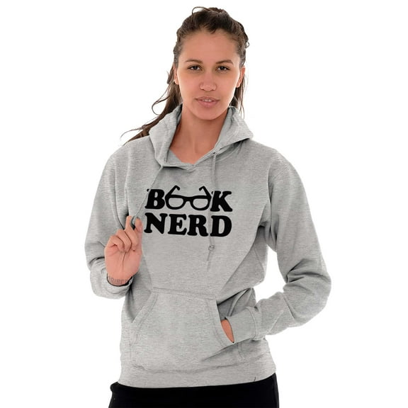 Book Club Nerd Nerdy Geeky Hipster Women Plus Size Graphic Pullover Hoodie Brisco Brands 3X