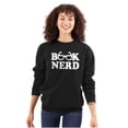 thumbnail image 1 of Book Club Nerd Nerdy Geeky Hipster Women Plus Size Crewneck Sweatshirt Brisco Brands 2X, 1 of 5