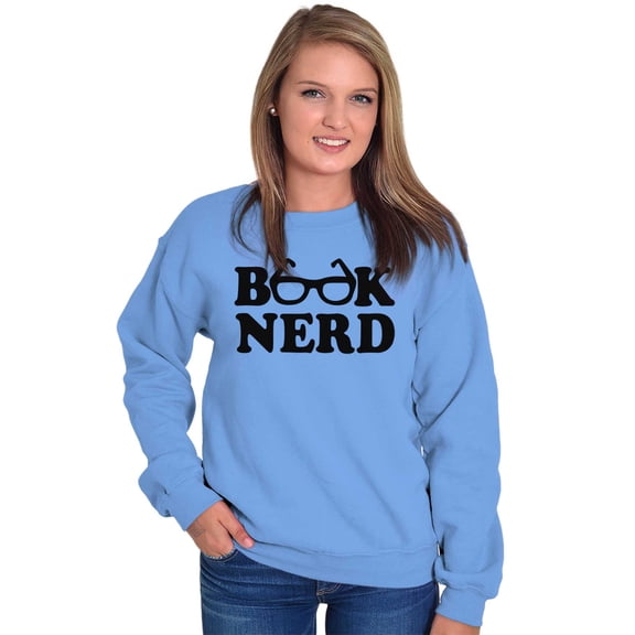 Book Club Nerd Nerdy Geeky Hipster Women Plus Size Crewneck Sweatshirt Brisco Brands 4X