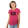 thumbnail image 1 of Book Club Nerd Nerdy Geeky Hipster Womens Slim Fit Graphic Tee Brisco Brands M, 1 of 5