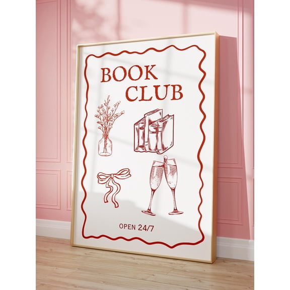 Book Club Poster, Bookish Poster, Trendy Reading Poster, Book Lover Wall Art, Cute Book , Reading Lover, Readers, Book Ish, Unframed Canvas Size 16x24 F03.1.14l2513