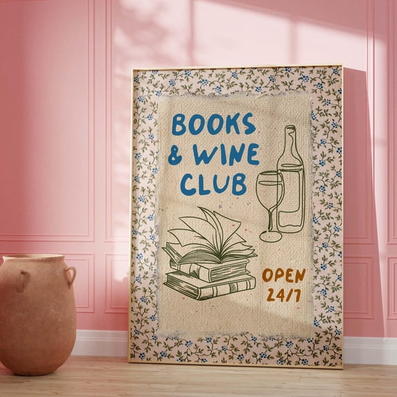 Book Club Print, Bookish Poster, Trendy Reading Poster, Book Lover Wall Art, Cute Book, Gift For Reading Lover, Readers, Book Ish Wall Art, Modern Wall Decor, 12x18 UNFRAMED