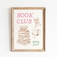 thumbnail image 1 of Book Club Print Bookish Wall Decor Cozy Reading Room Readers Art, Stretched Canvas 8x10in, 1 of 4